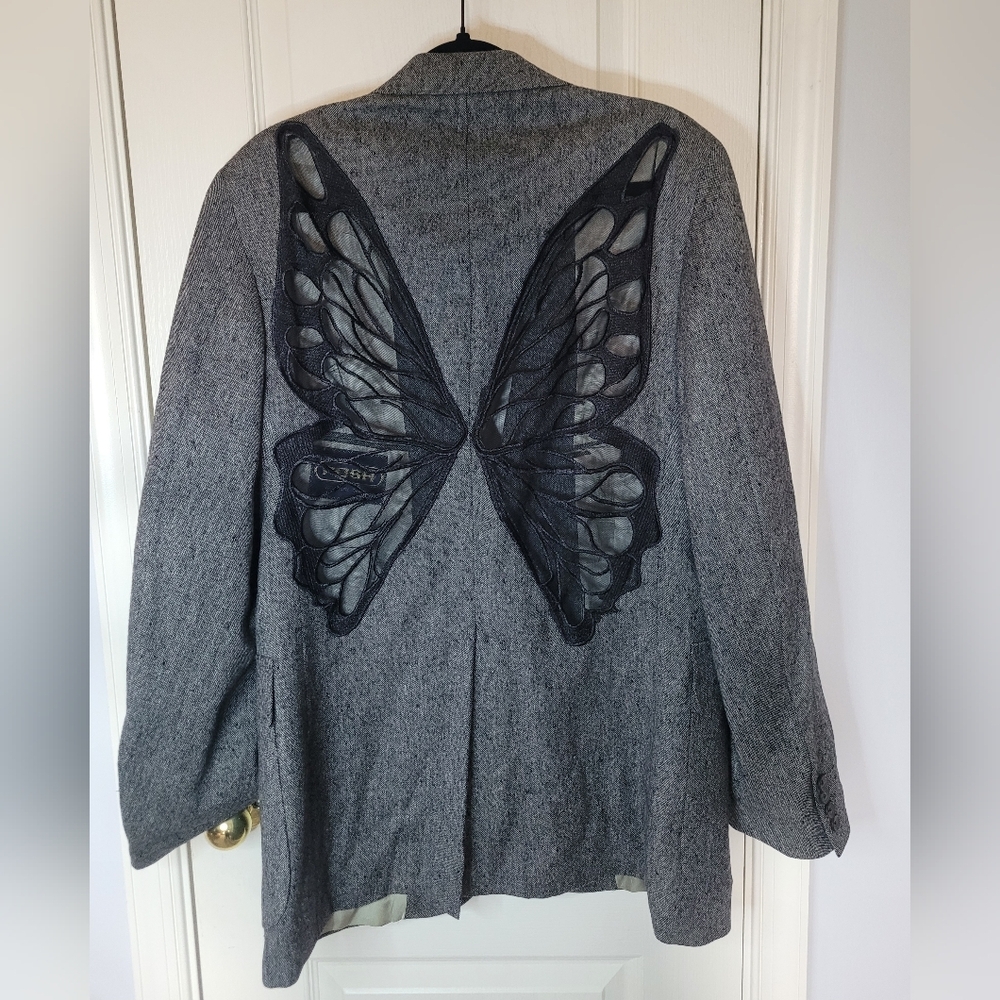 TRICIA FIX Vintage Blazer With Butterfly Sheer Cutout. NWOT Sz M - Picture 4 of 7